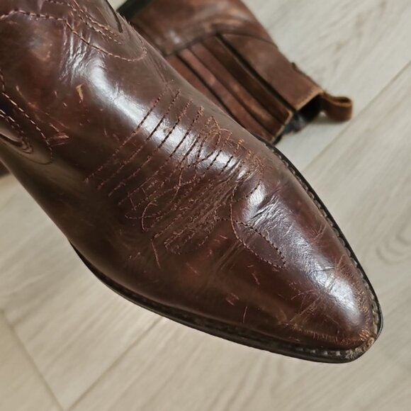 Vintage Ranchero Western Heritage Leather Ankle Cowboy Cowgirl Boots Size 7 - Picture 4 of 14
